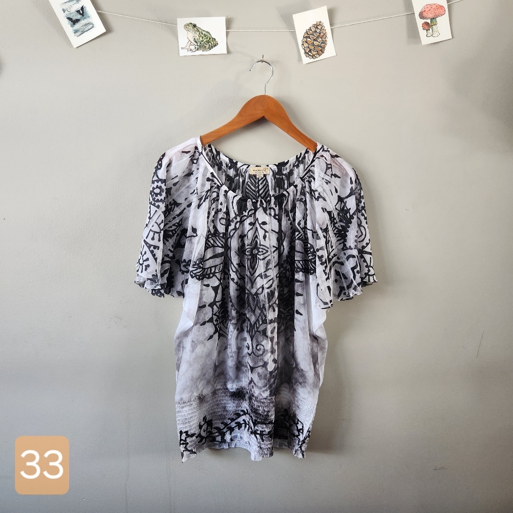 Sheer Floral Blouse One World XL
